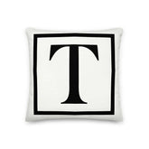 Letter T Border Monogram Decorative Throw Pillow Cushion, Pillow, $ 64.50, A Moment Of Now™